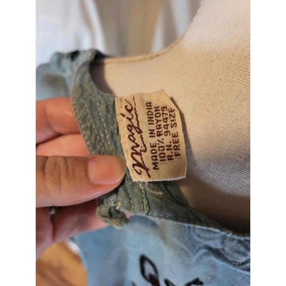 Vtge Magic Embroidered Rayon Tie Dye 3/4‎ Sleeve Top  Free Size - Picture 5 of 5